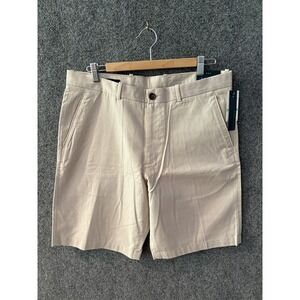 Perry Ellis Shorts‎ Mens 34 Beige Dot Print Flat Front Casual 100% Cotton New